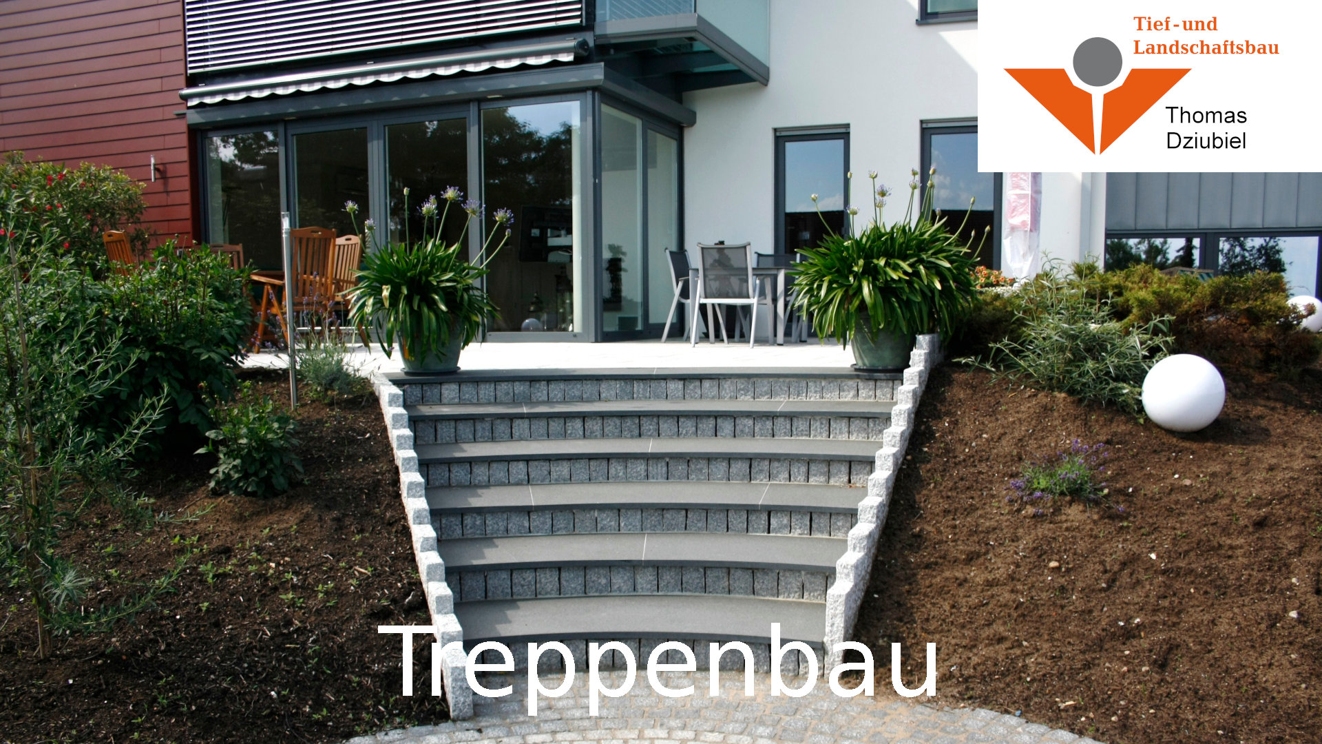Außentreppenbau aus Holz & Stein - Tief- und Landschaftsbau Thomas Dziubiel Treppenbau - Tief- und Landschaftsbau Thomas Dziubiel